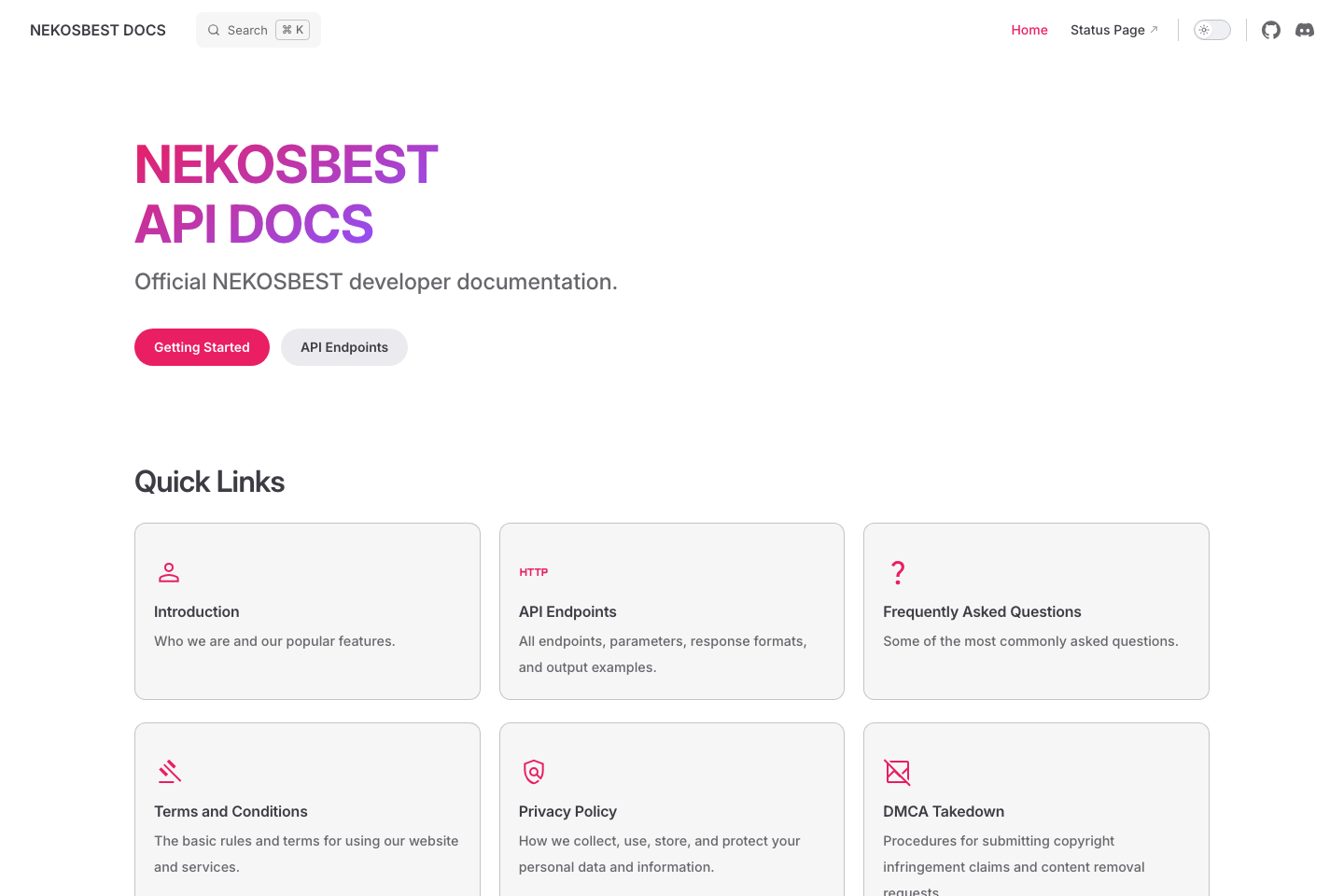 NekosBest documentation page