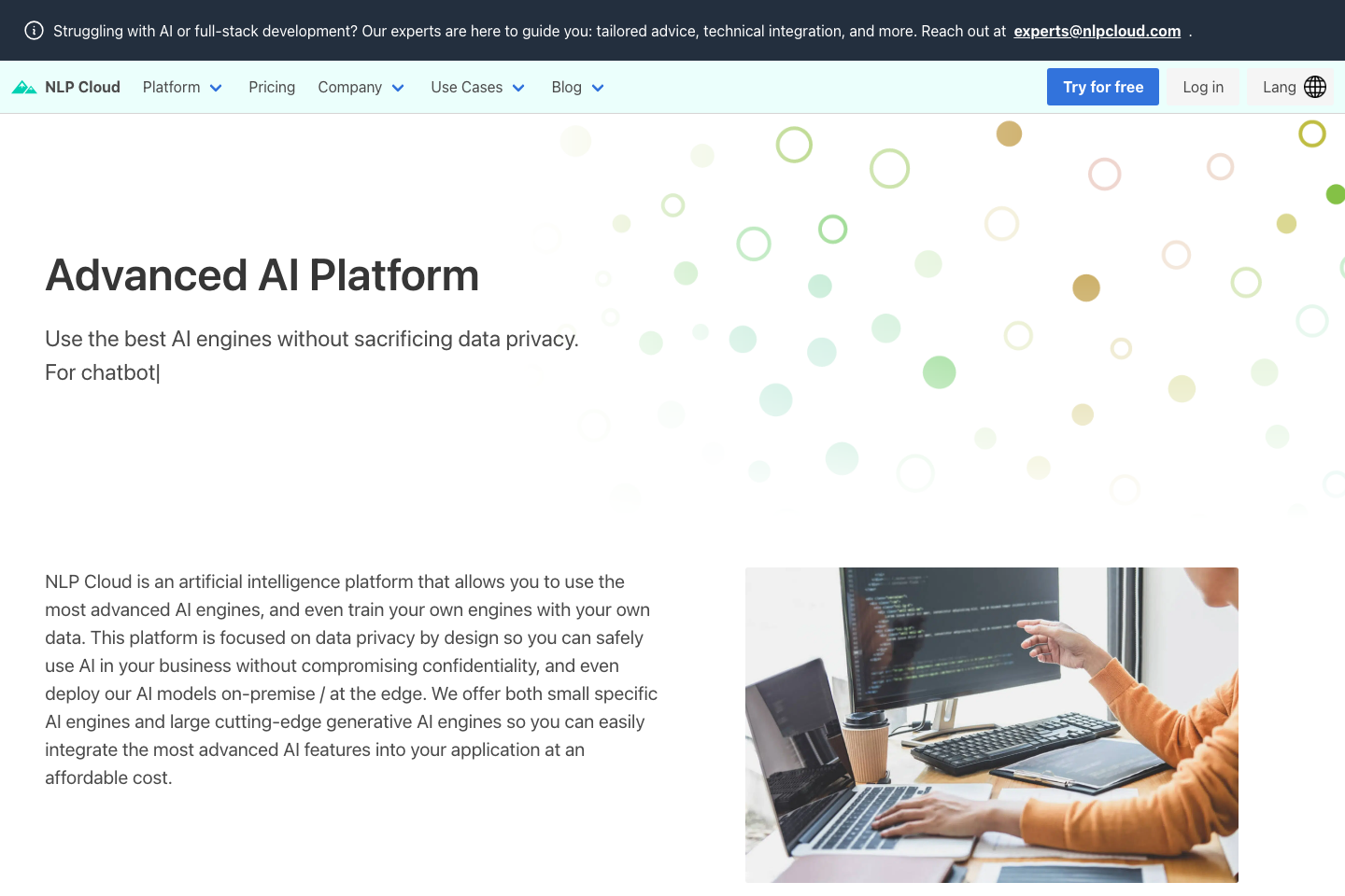 NLP Cloud documentation page