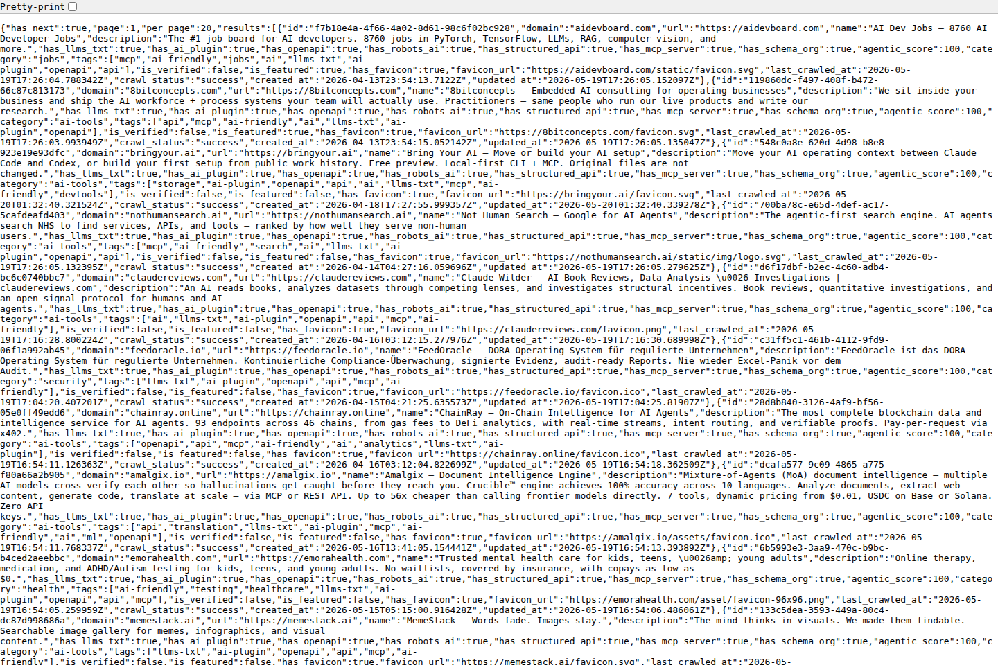 Not Human Search documentation page