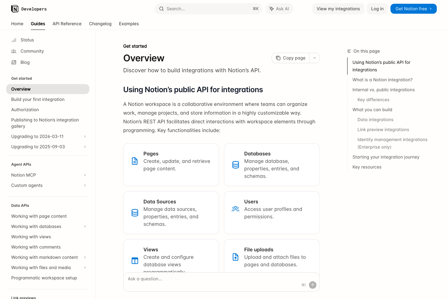 Notion documentation page