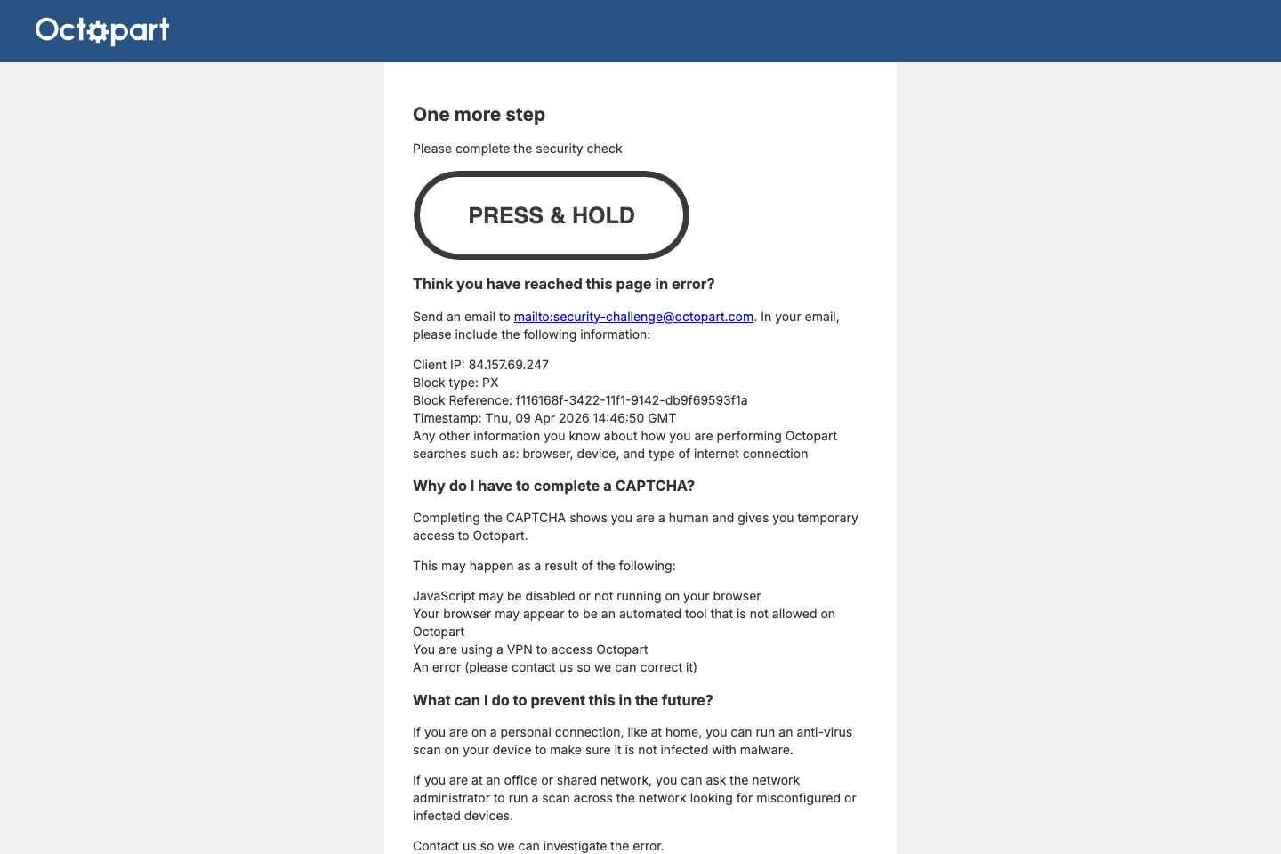 Octopart documentation page