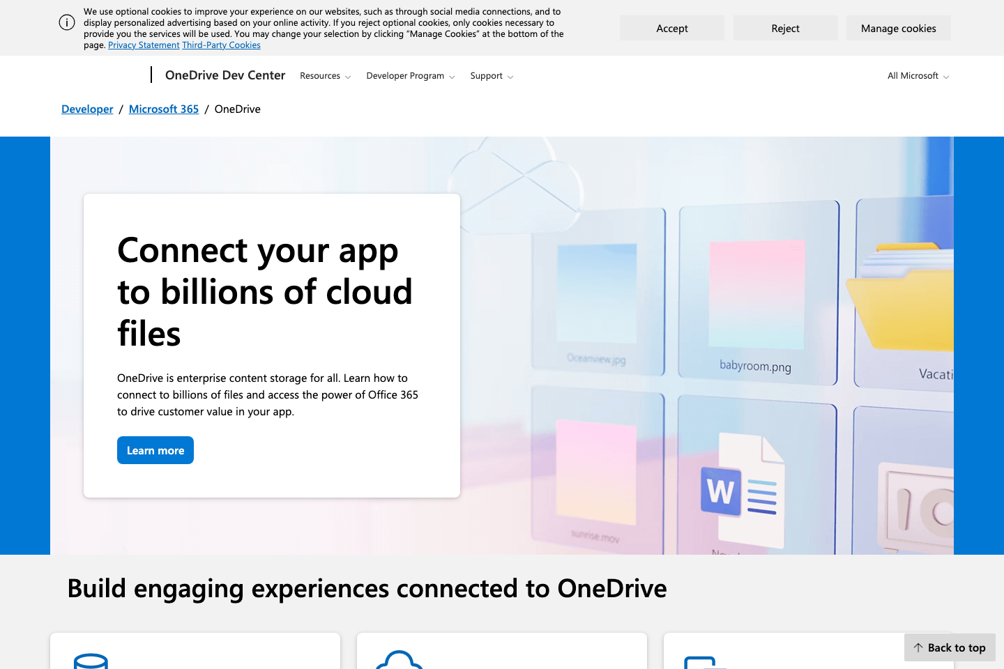 OneDrive documentation page