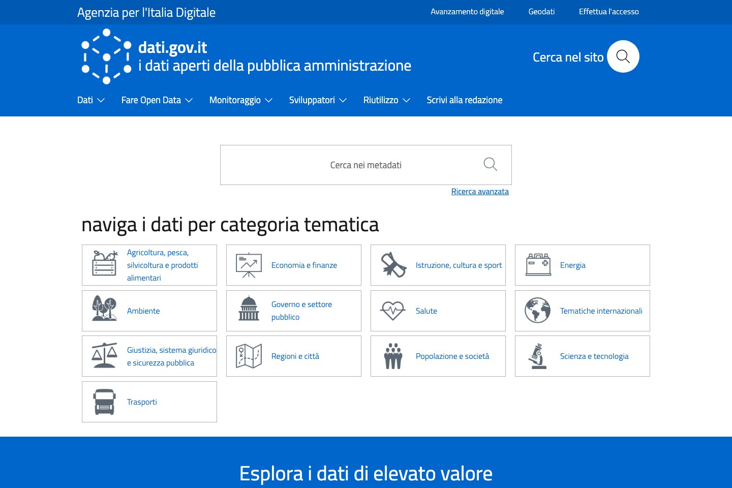 Open Government, Italy documentation page