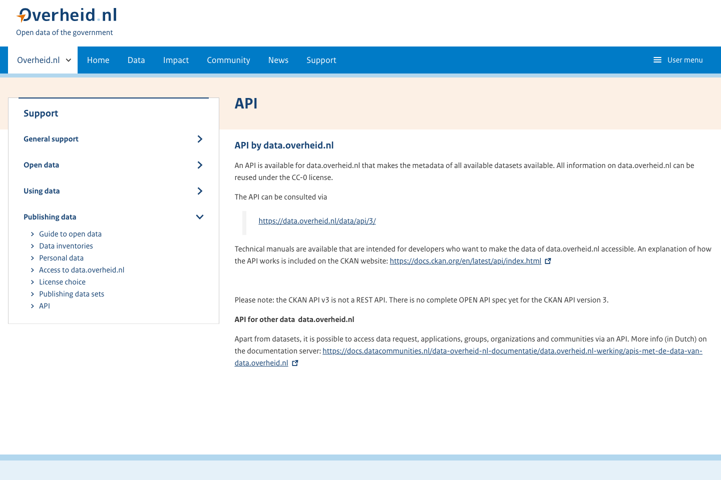 Open Government, Netherlands documentation page