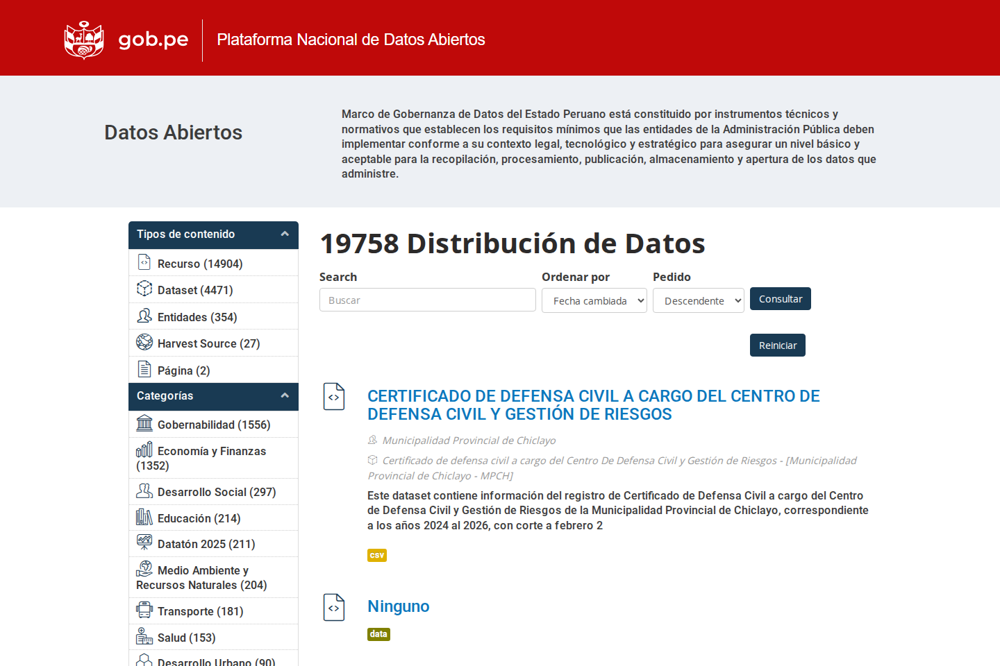 Open Government, Peru documentation page
