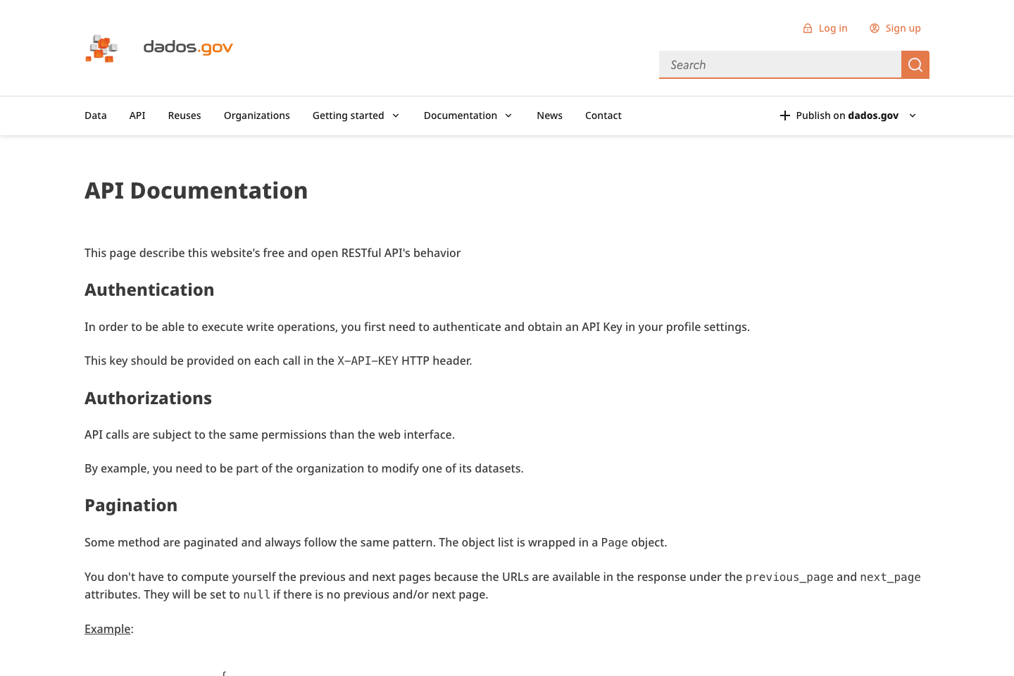 Open Government, Portugal documentation page
