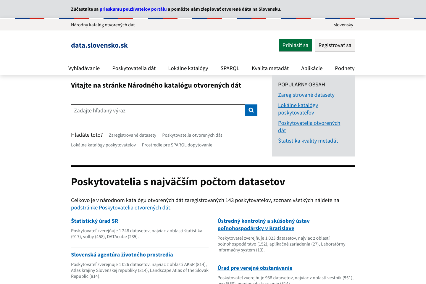 Open Government, Slovakia documentation page
