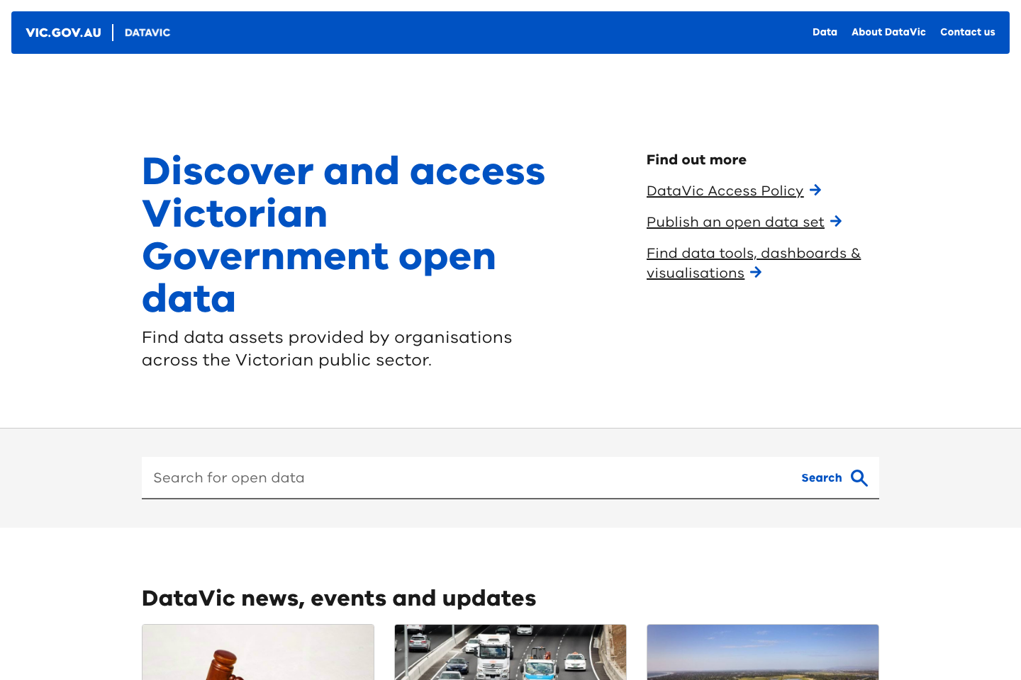 Open Government, Victoria State Government documentation page