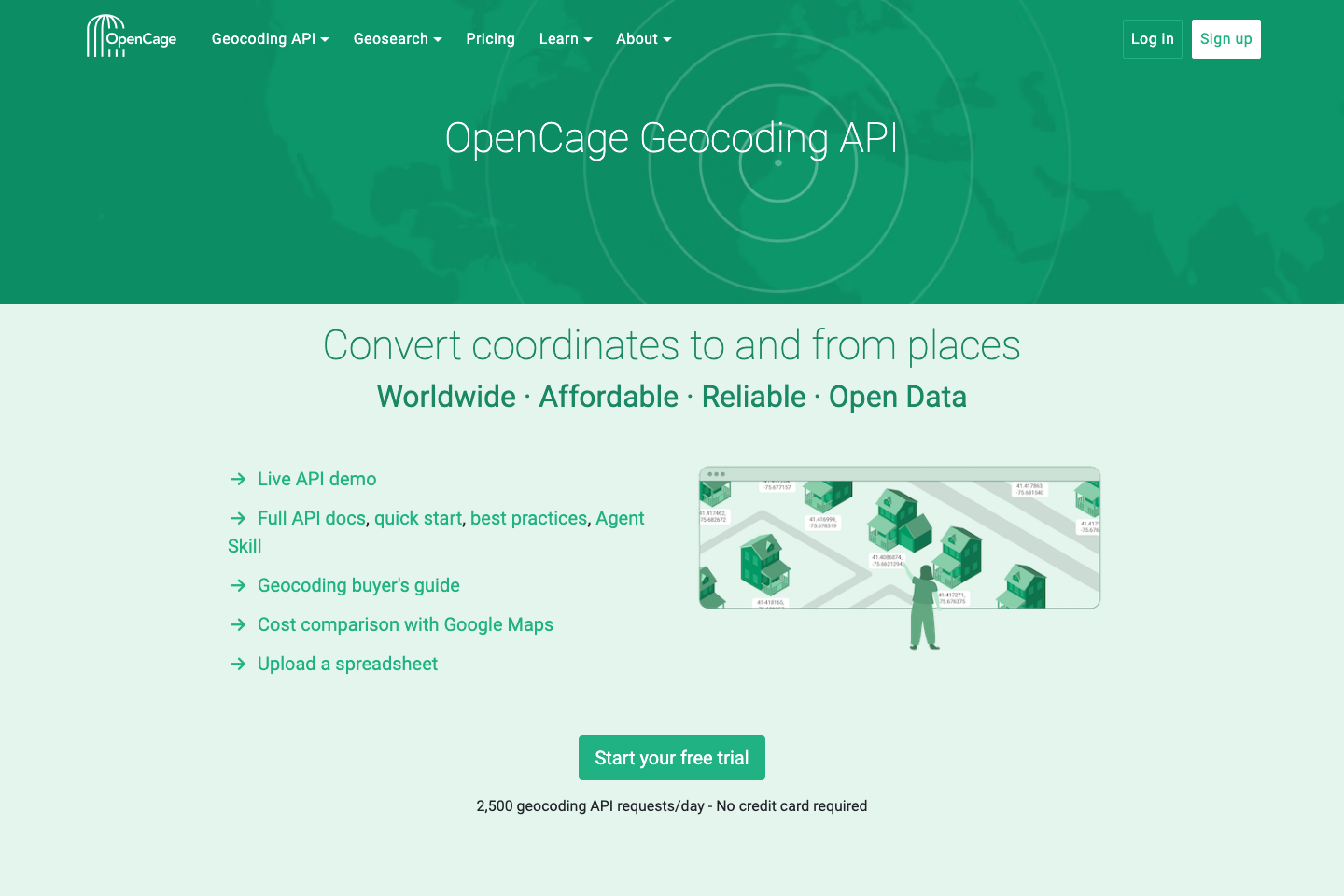 OpenCage documentation page