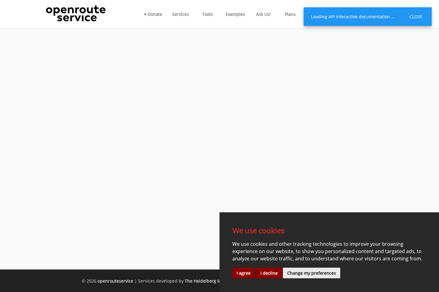 OpenRouteService documentation page