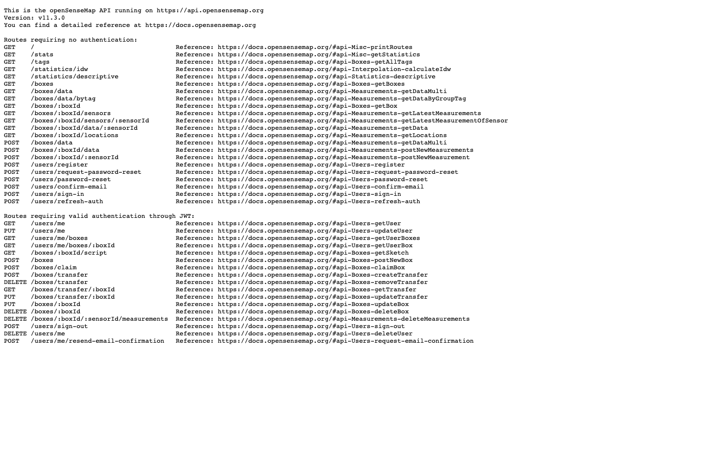 openSenseMap documentation page
