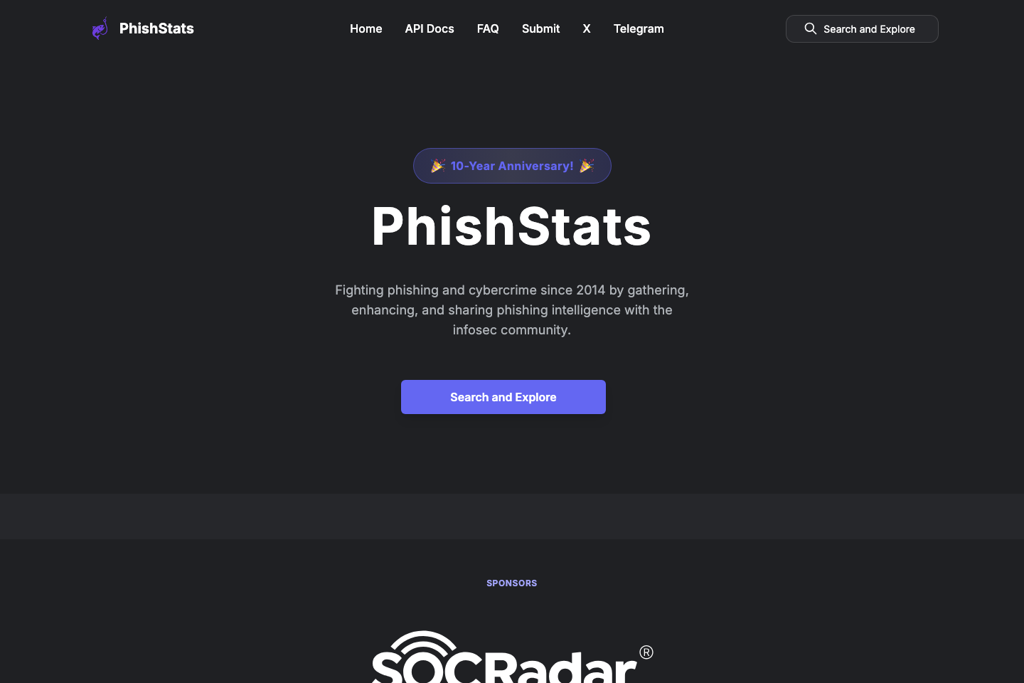 PhishStats documentation page