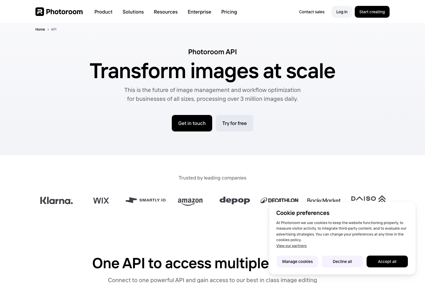 PhotoRoom documentation page