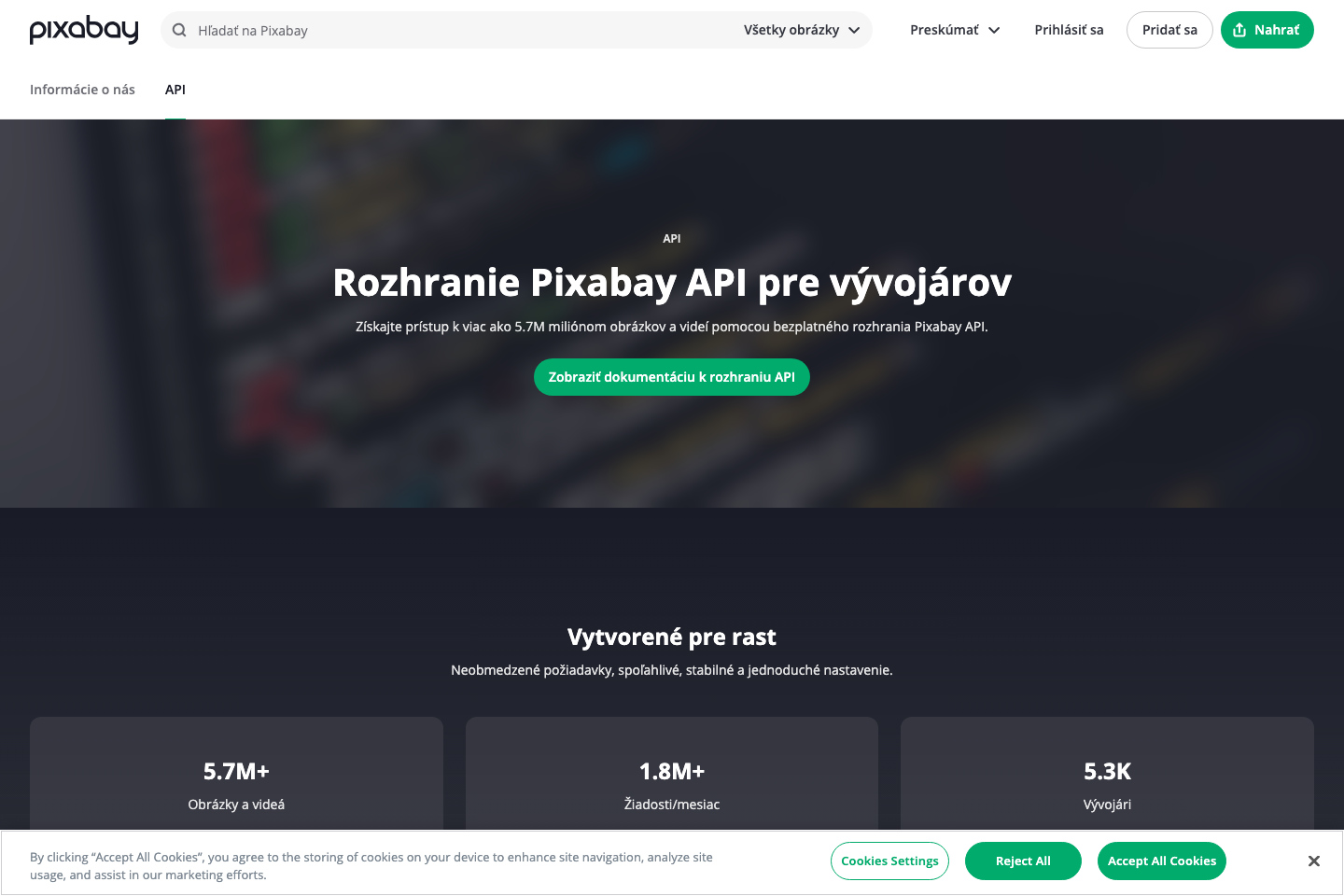 Pixabay documentation page