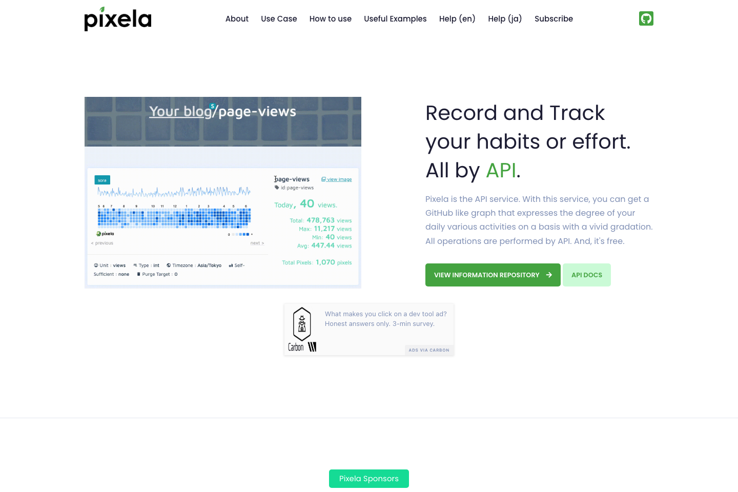 Pixela documentation page