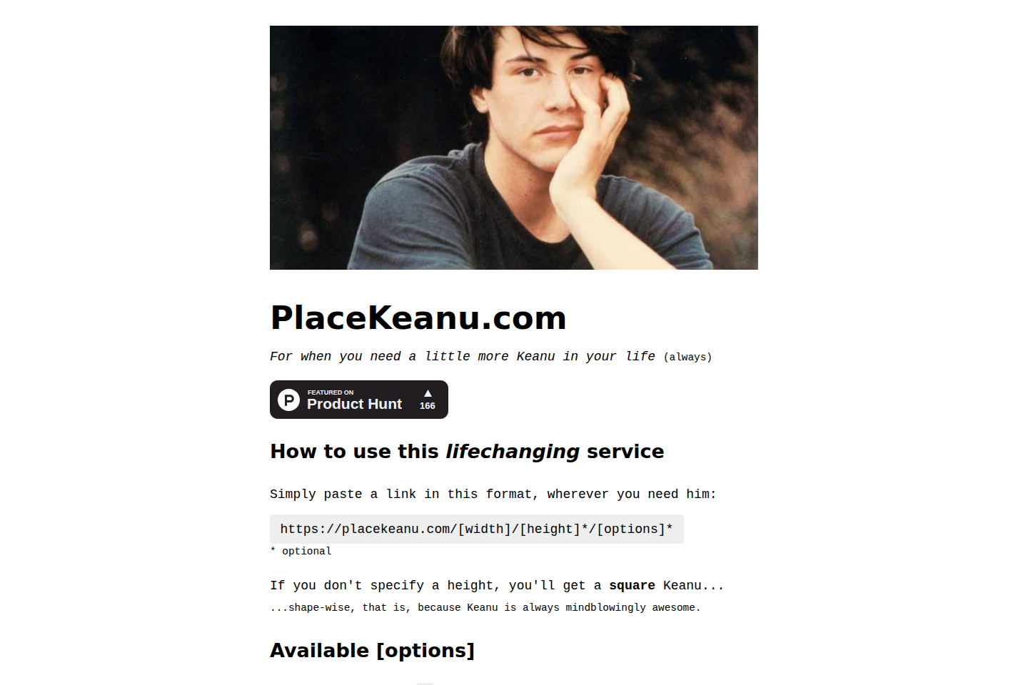 PlaceKeanu documentation page