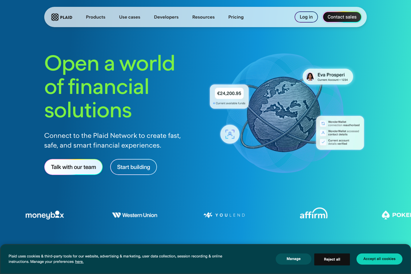 Plaid documentation page