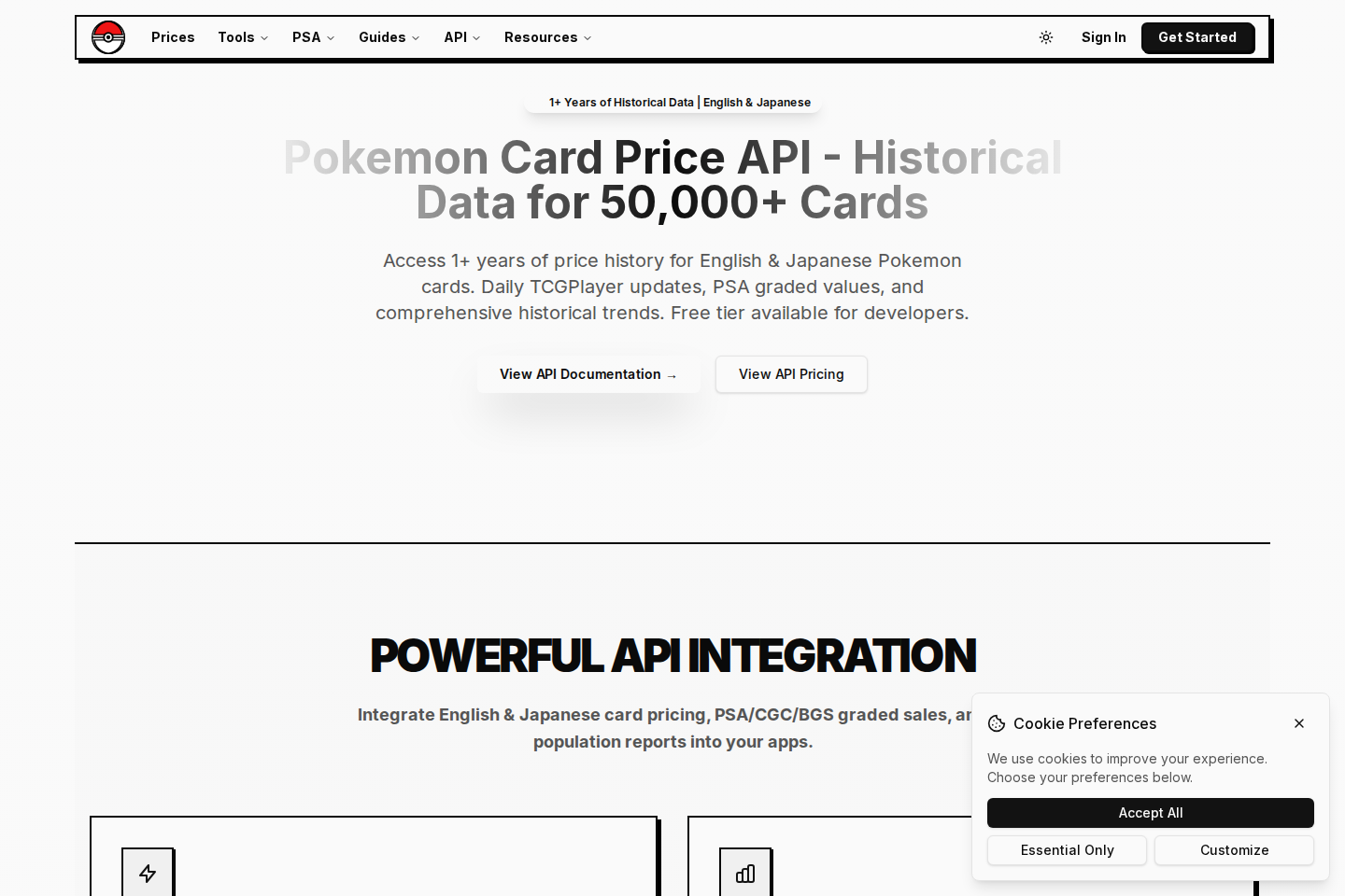 Pokemon Price Tracker documentation page
