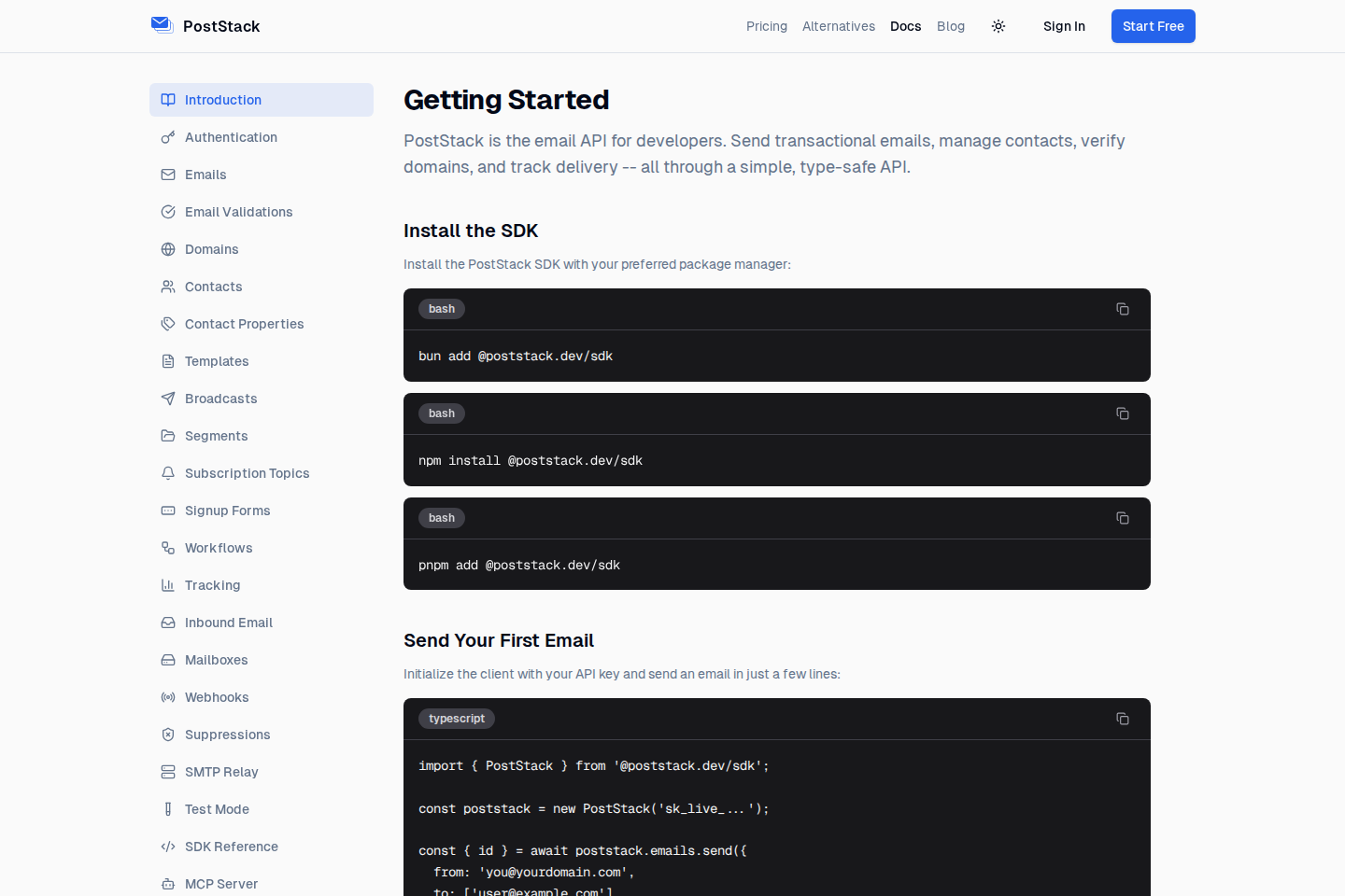 PostStack documentation page