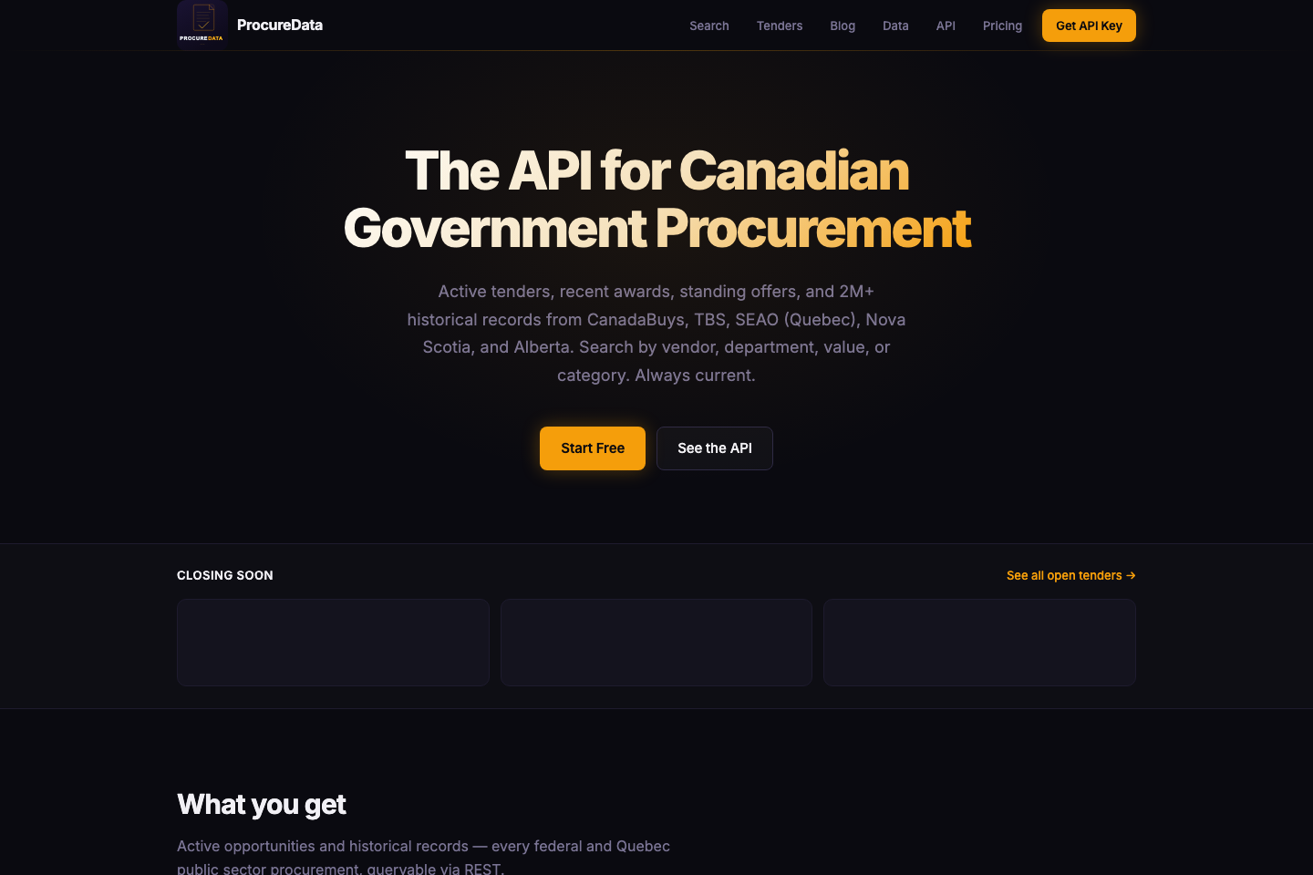 ProcureData documentation page