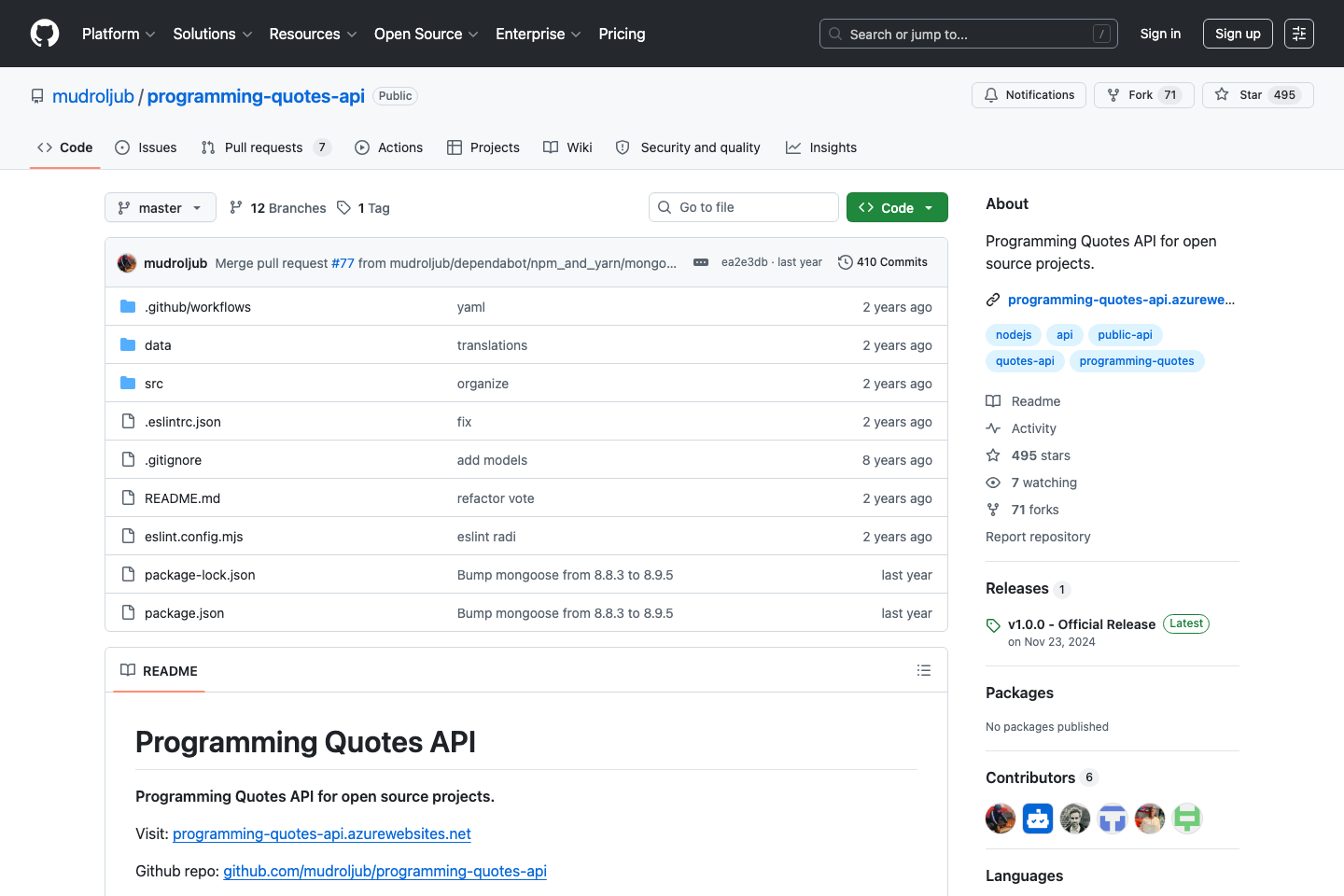 Programming Quotes documentation page