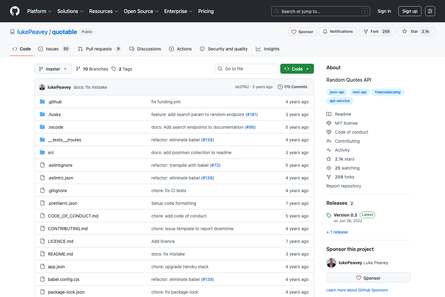 Quotable Quotes documentation page