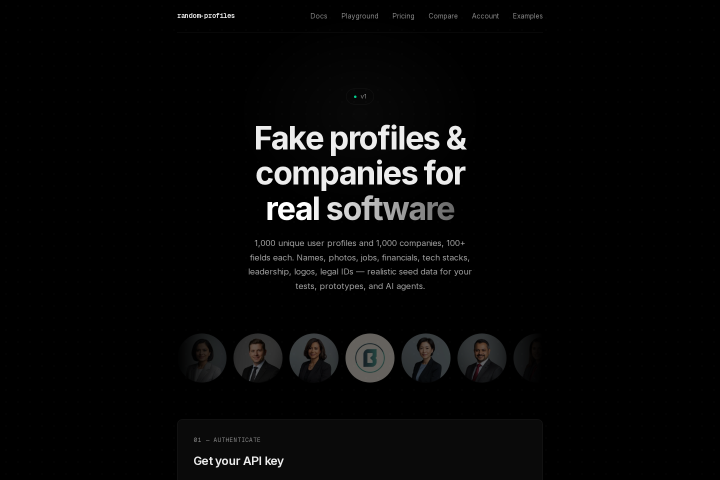 Random Profiles documentation page