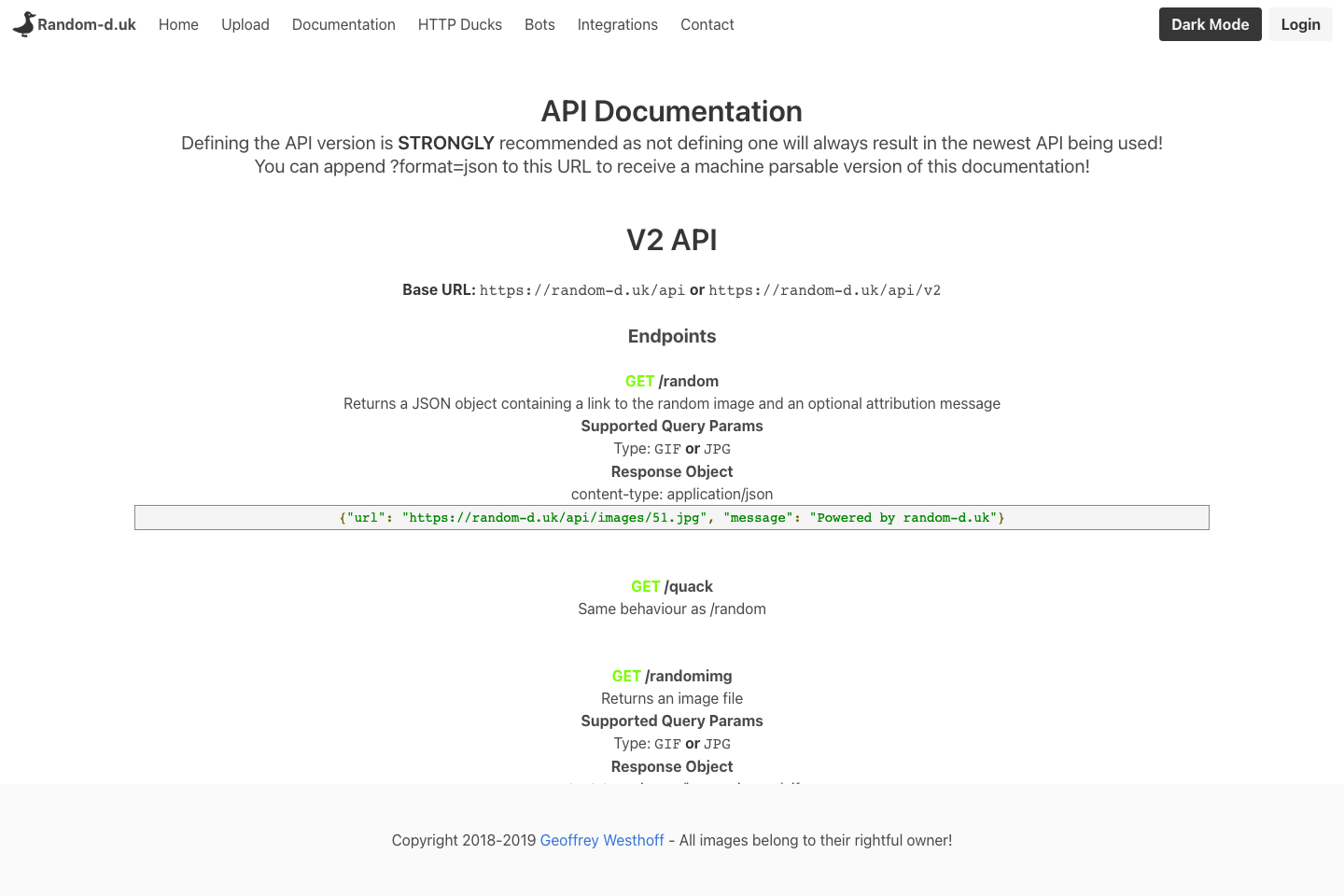 RandomDuck documentation page