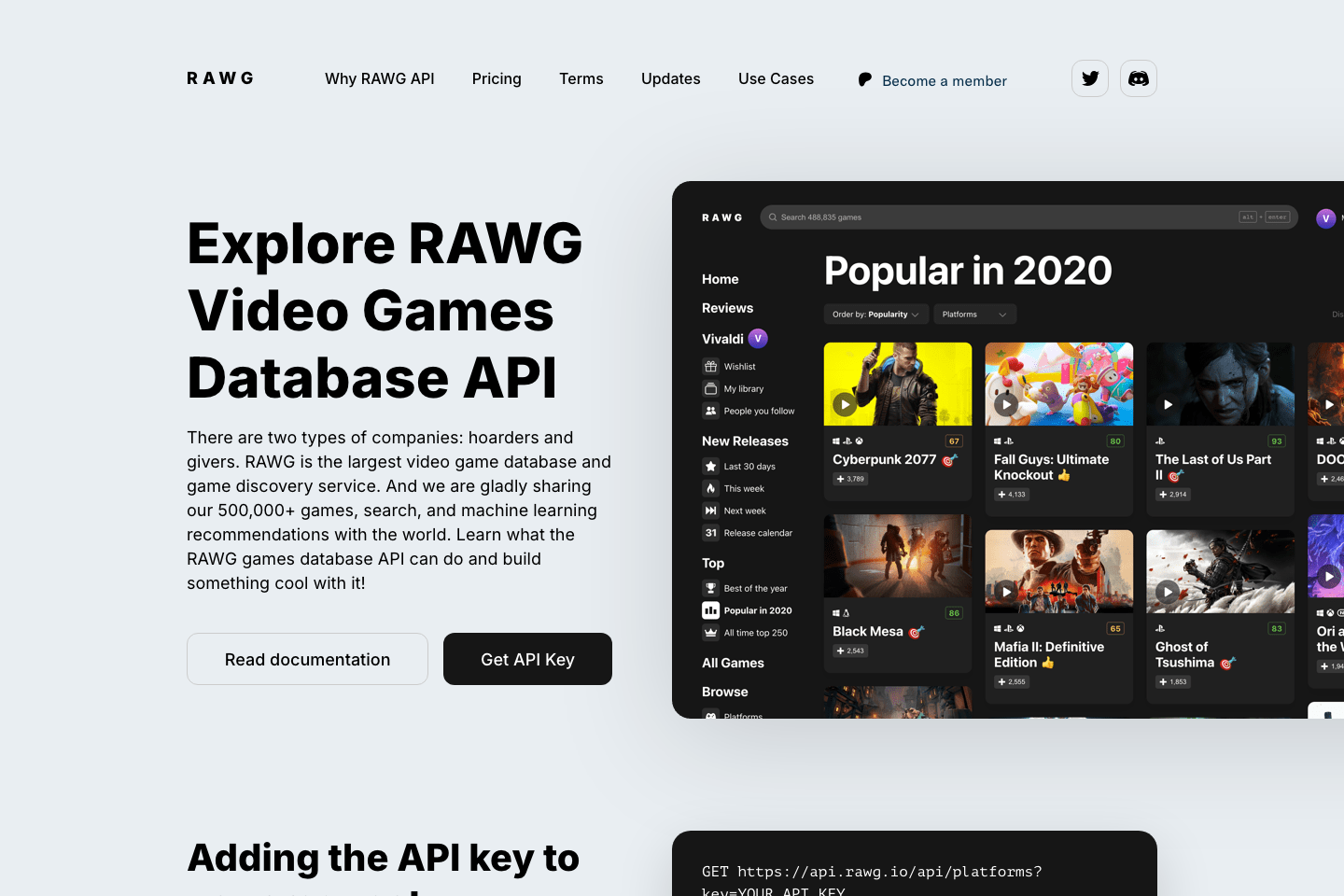 RAWG.io documentation page