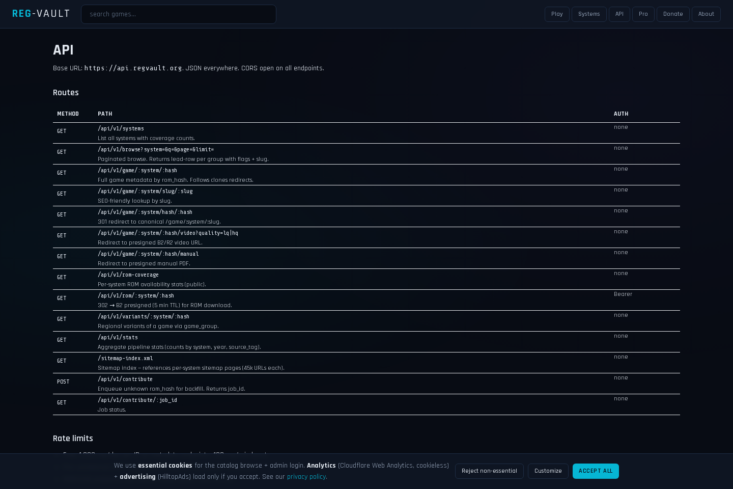 REG-Vault documentation page
