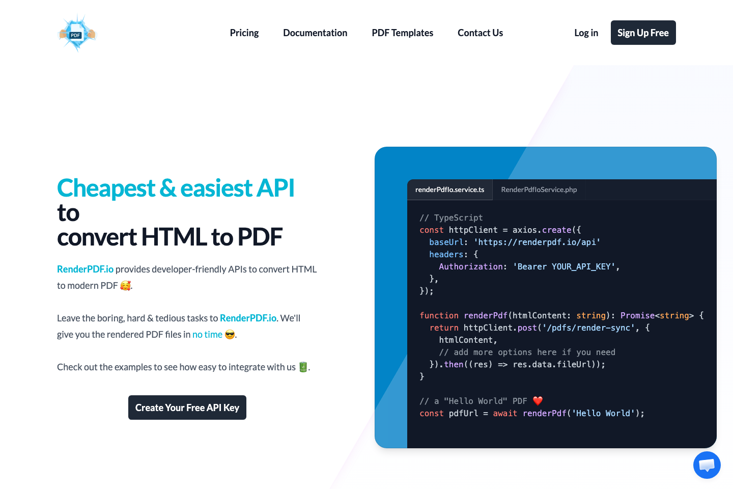 RenderPDF.io documentation page