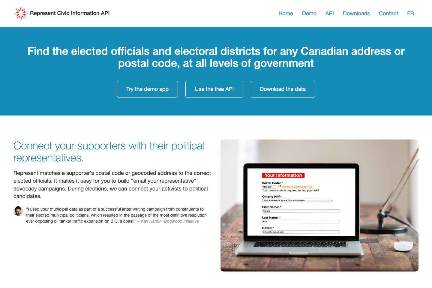 Represent by Open North documentation page