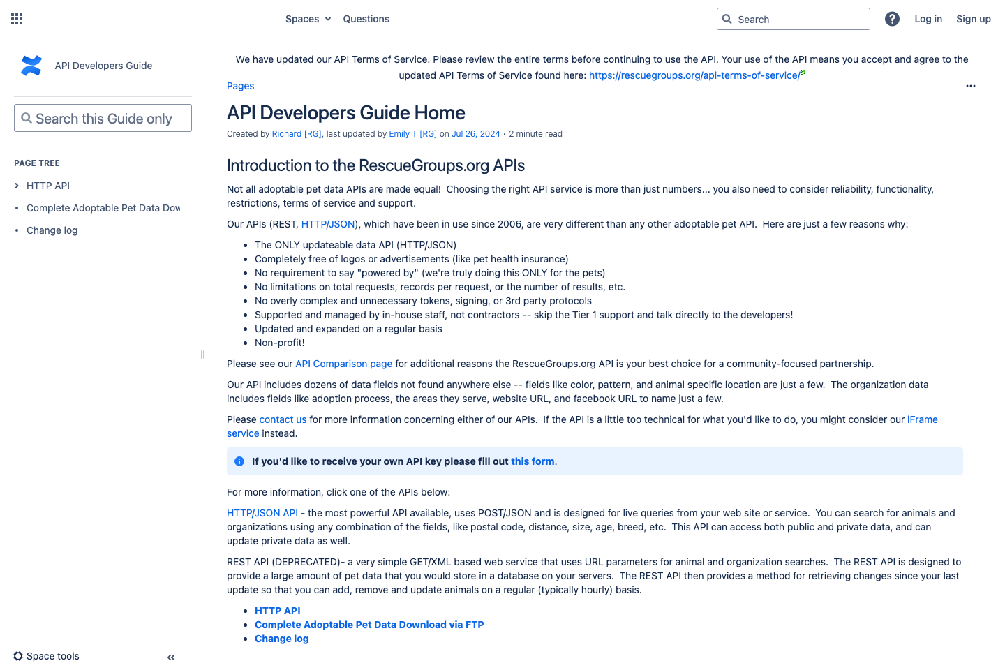 RescueGroups documentation page