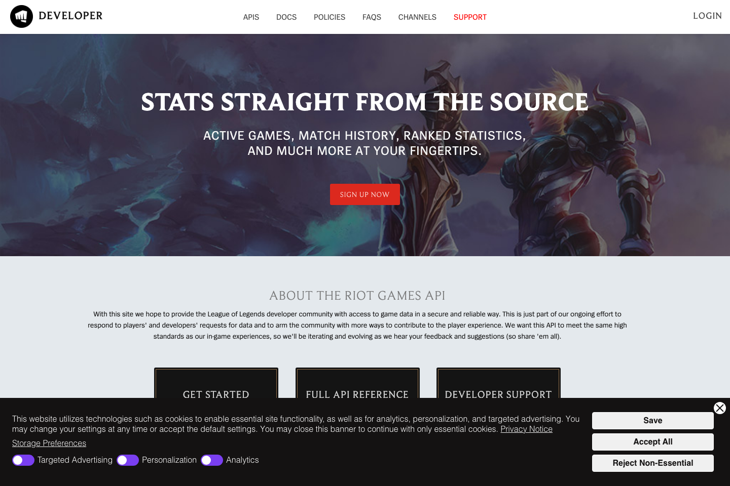 Riot Games documentation page