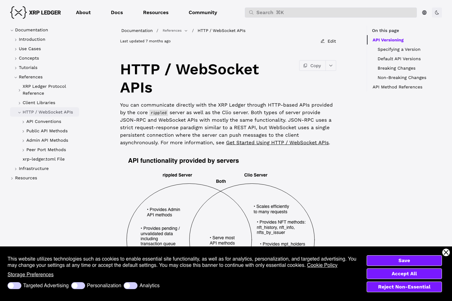 Ripple XRP Ledger documentation page