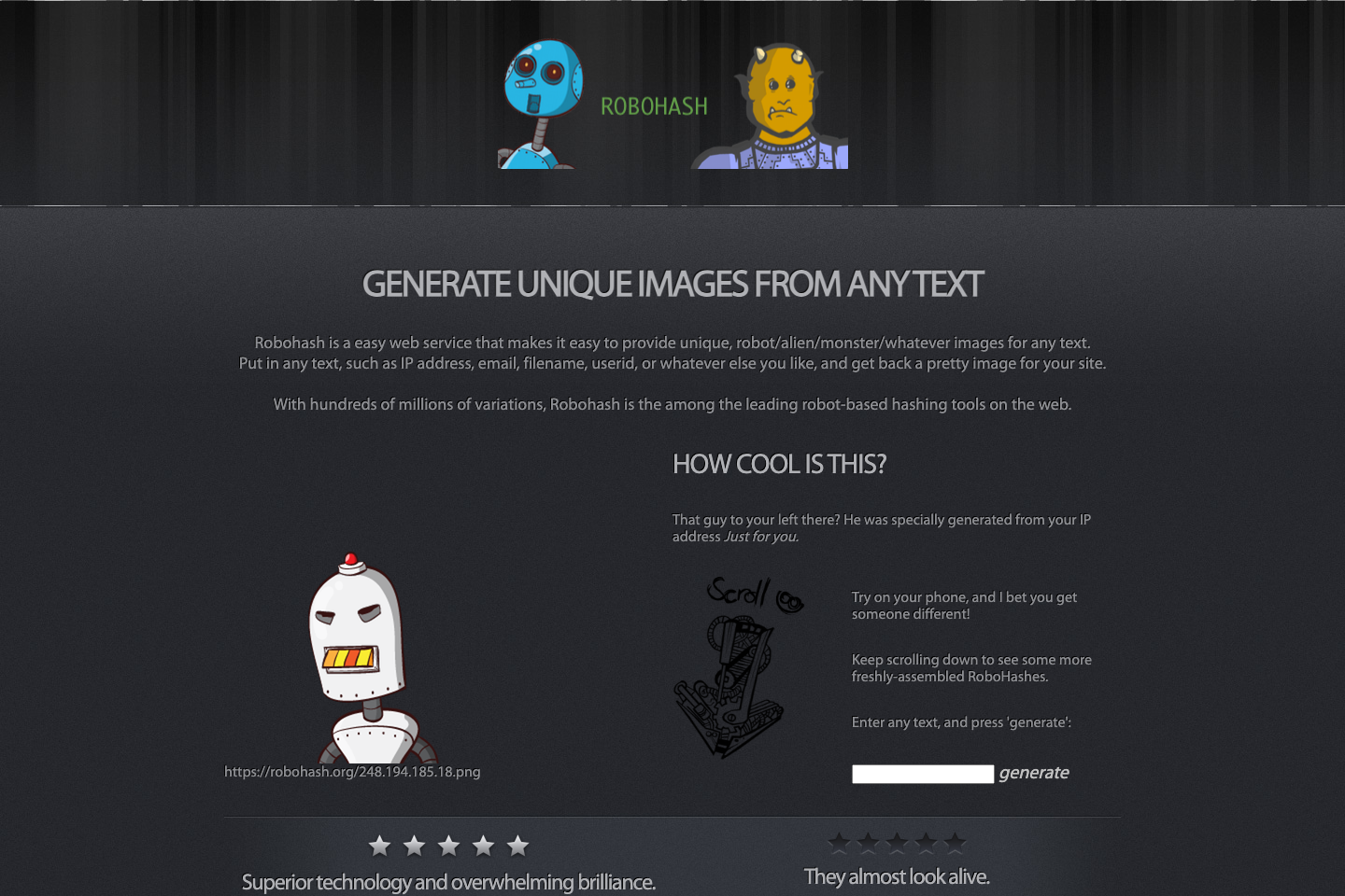 RoboHash documentation page