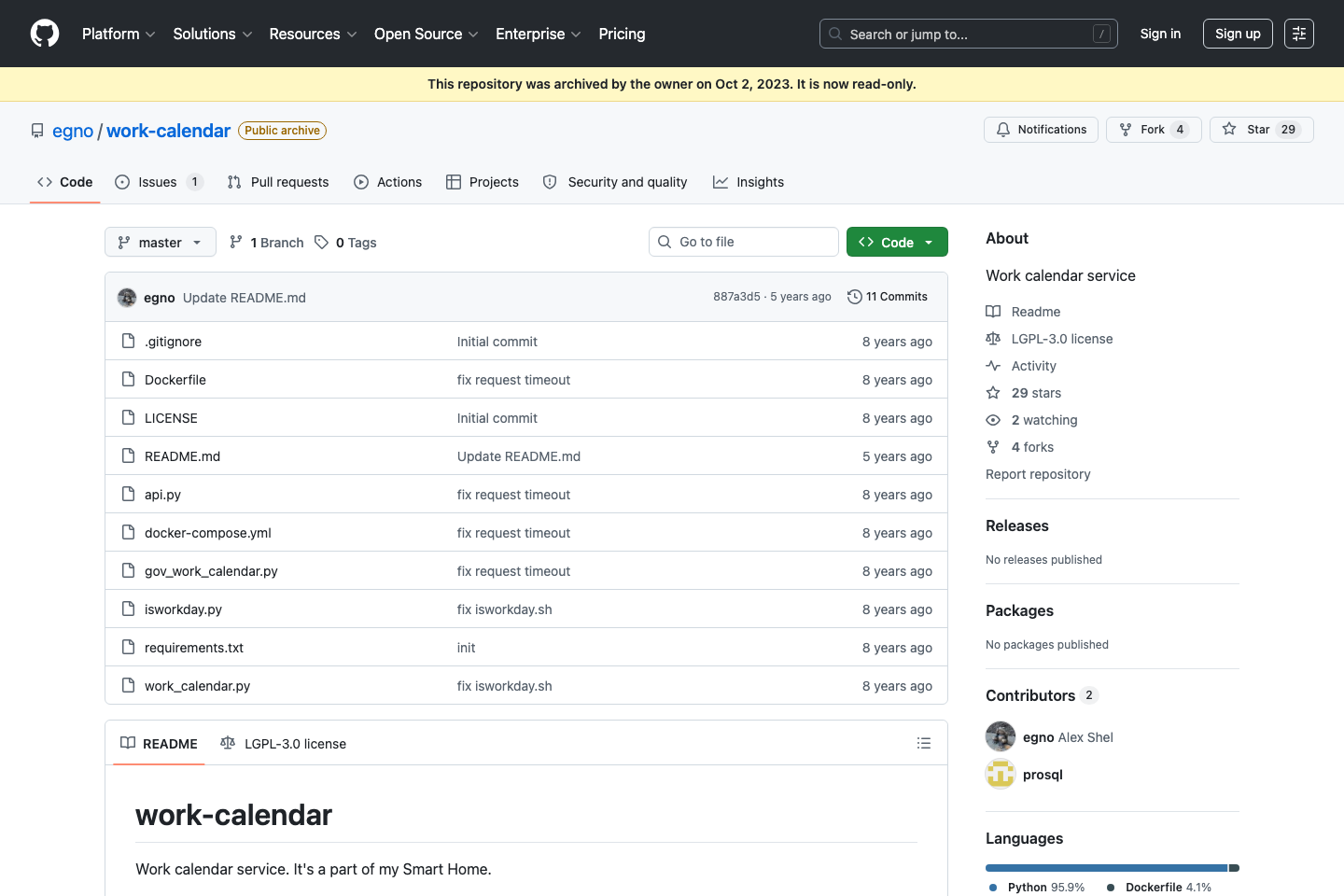 Russian Calendar documentation page