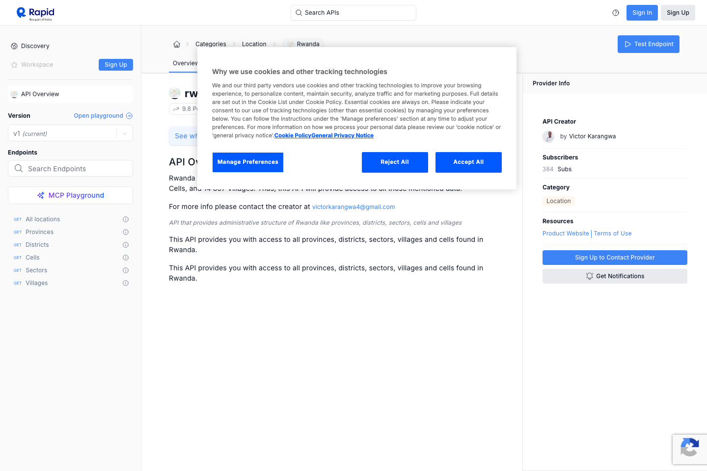 Rwanda Locations documentation page