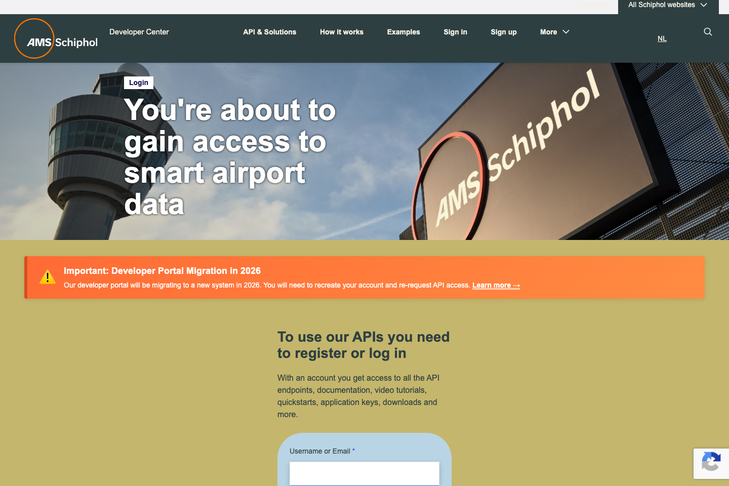 Schiphol Airport documentation page