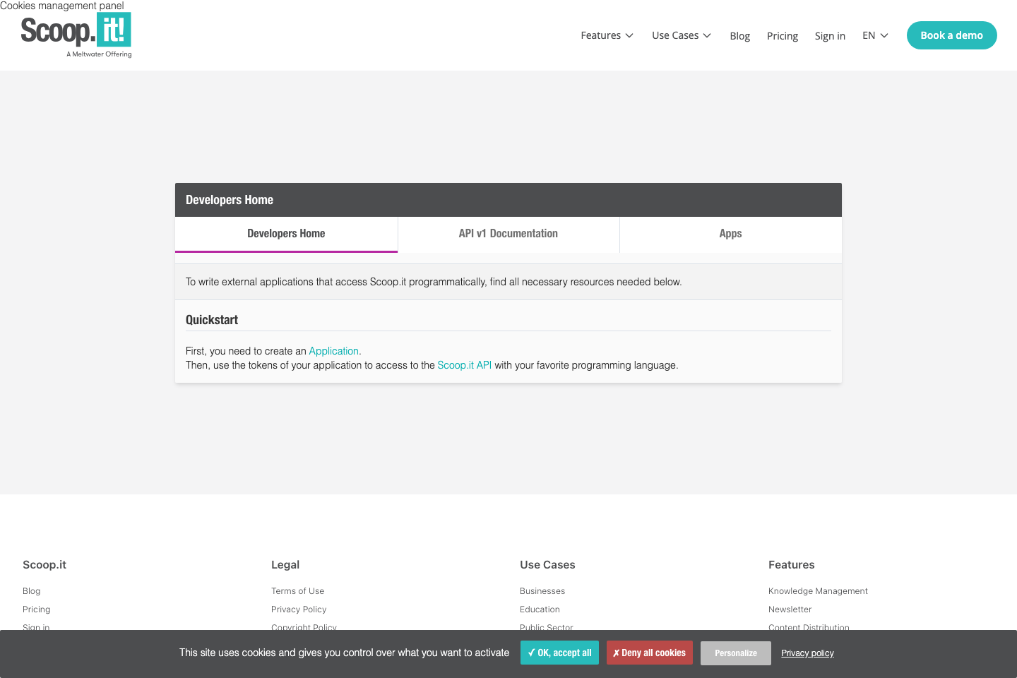 Scoop.it documentation page