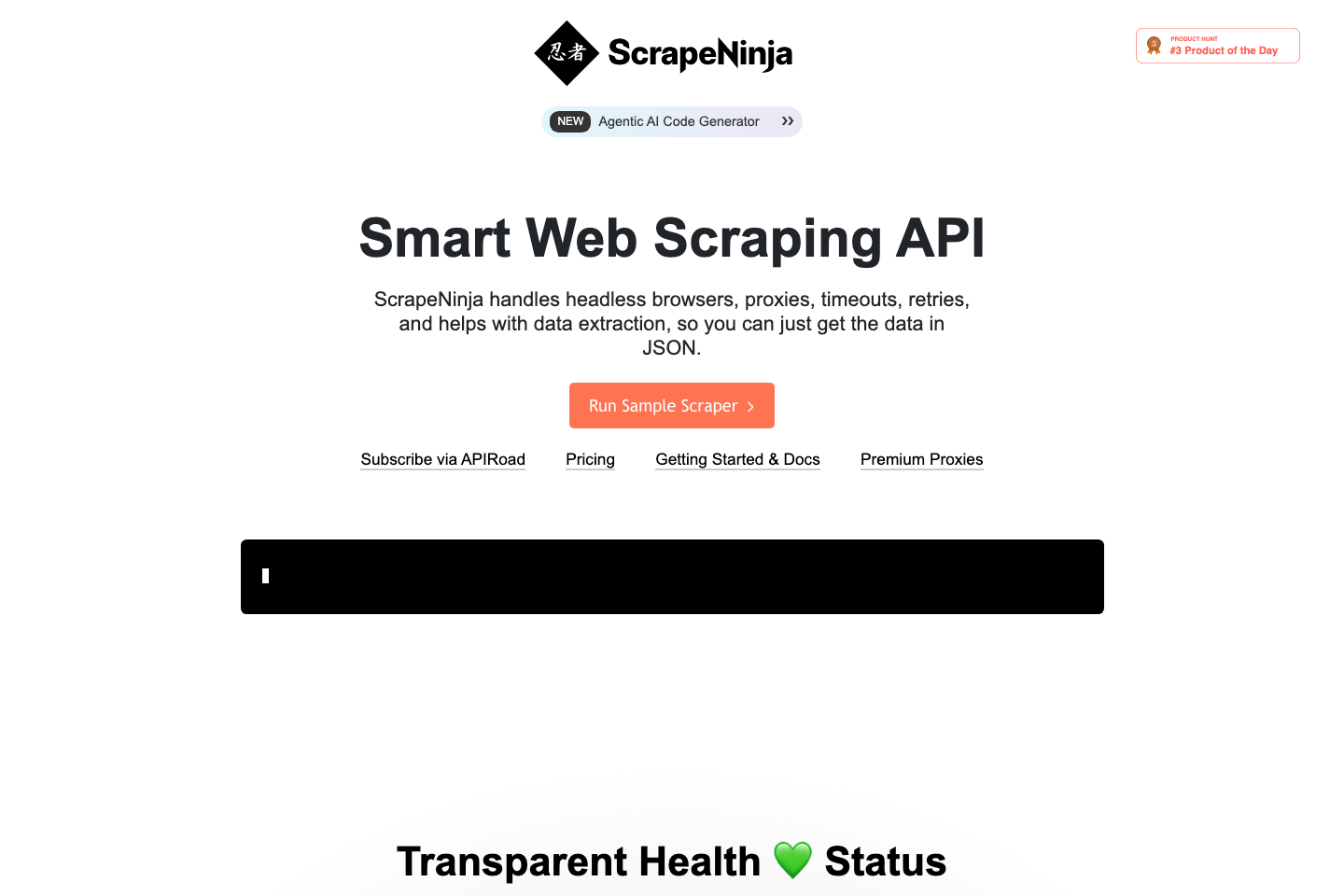 ScrapeNinja documentation page