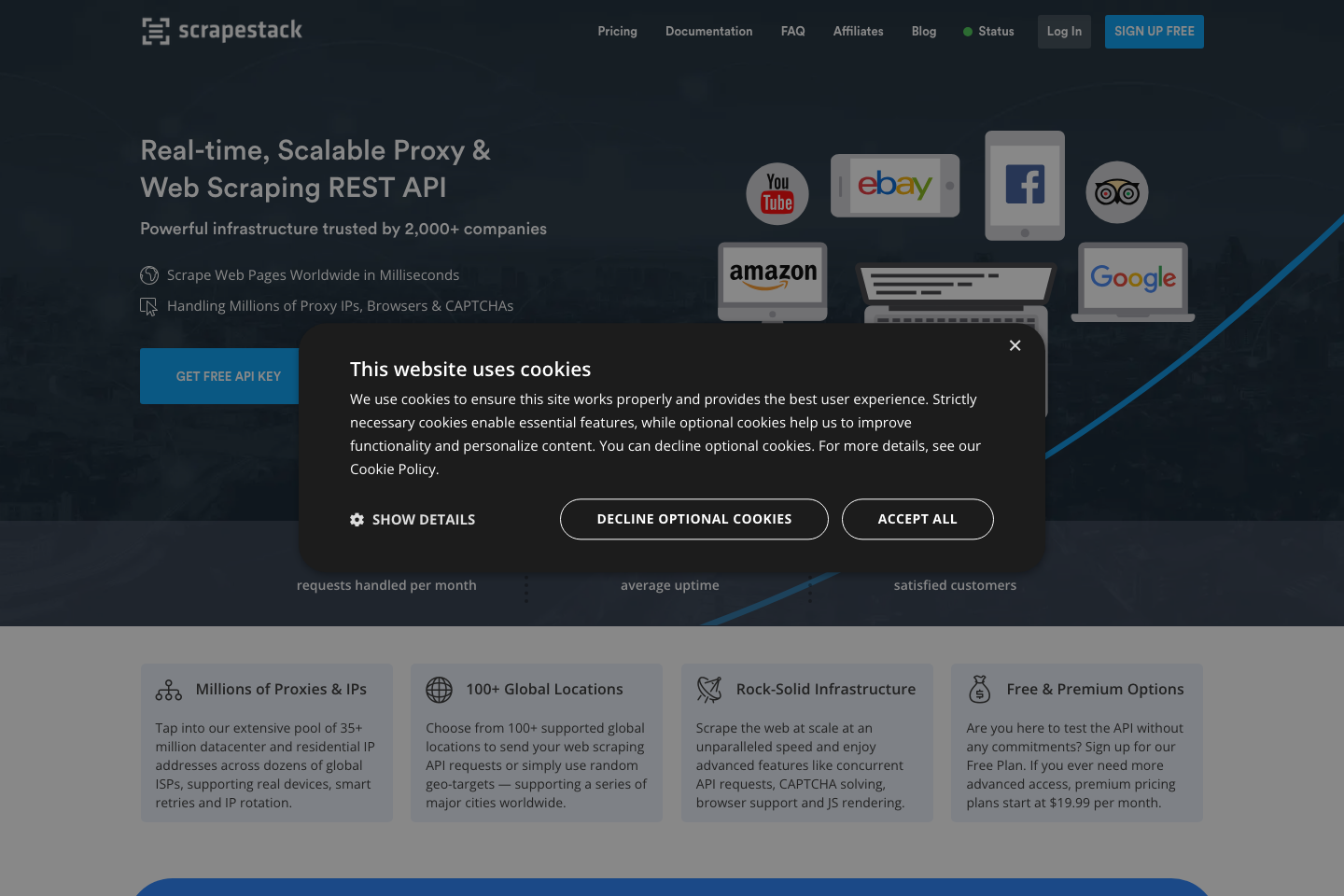 scrapestack documentation page