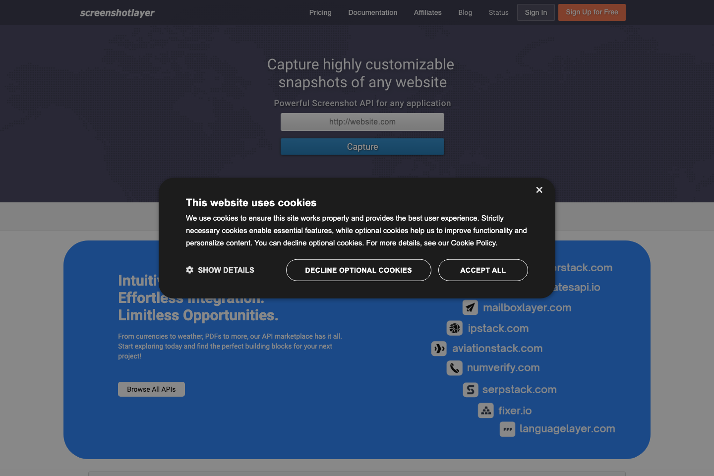 ScreenShotLayer documentation page