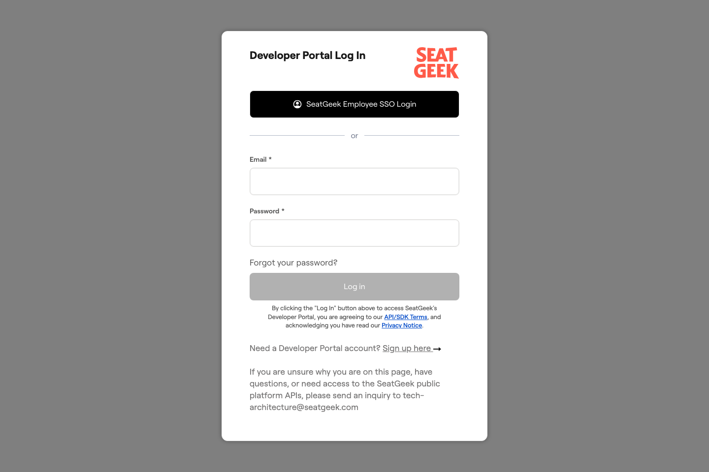 SeatGeek documentation page