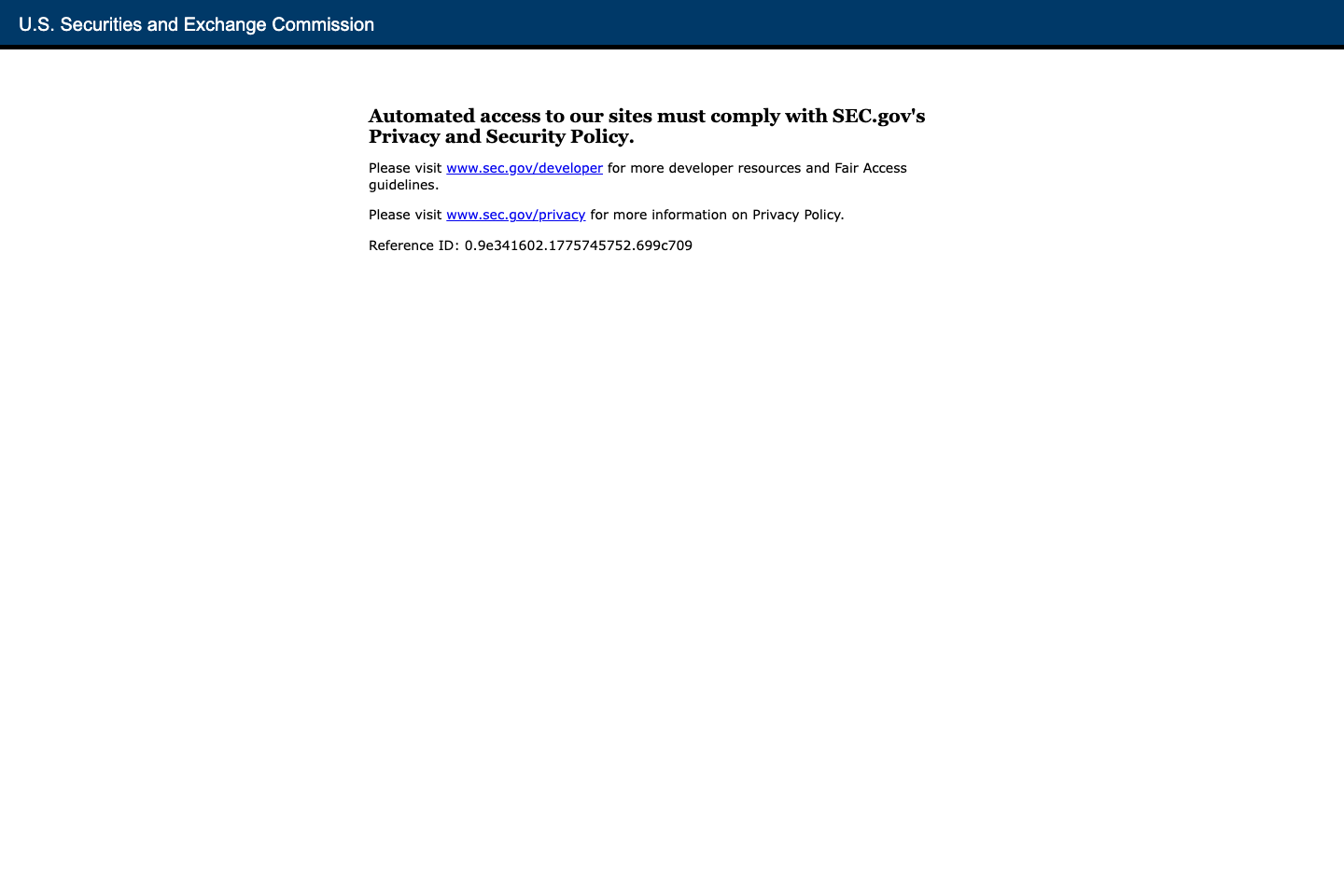 SEC EDGAR Data documentation page