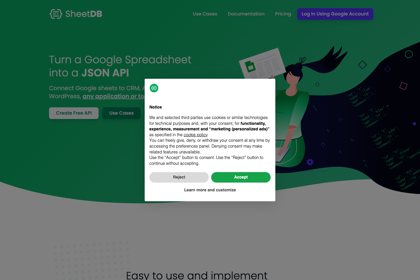 Sheetsu documentation page