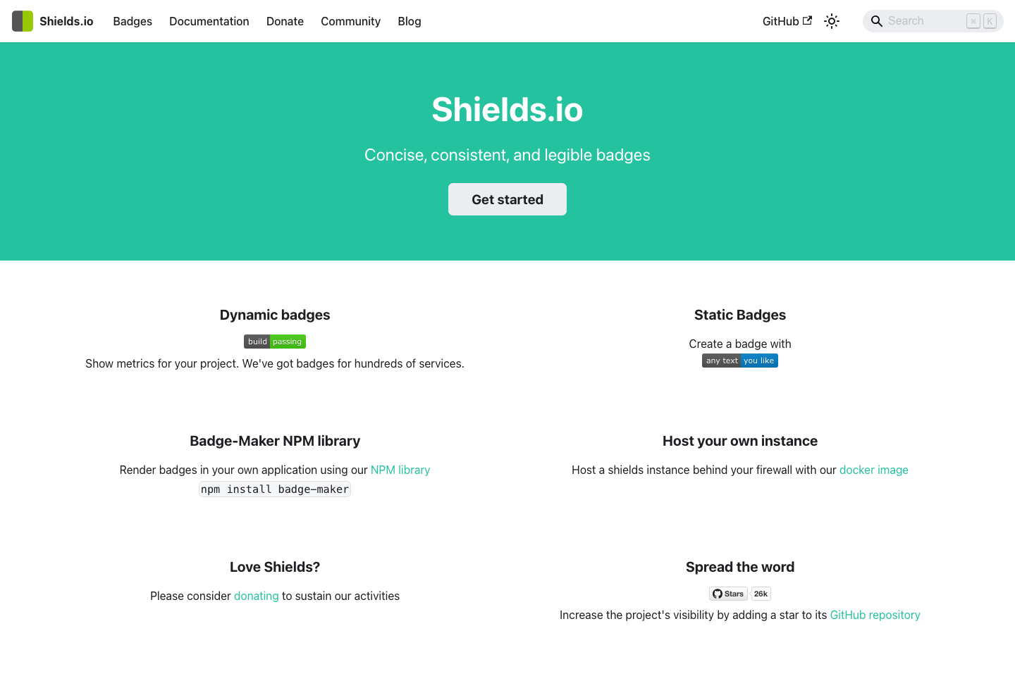 Shields documentation page