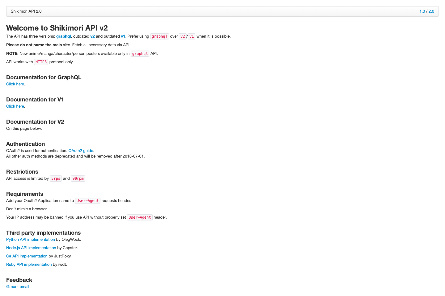 Shikimori documentation page