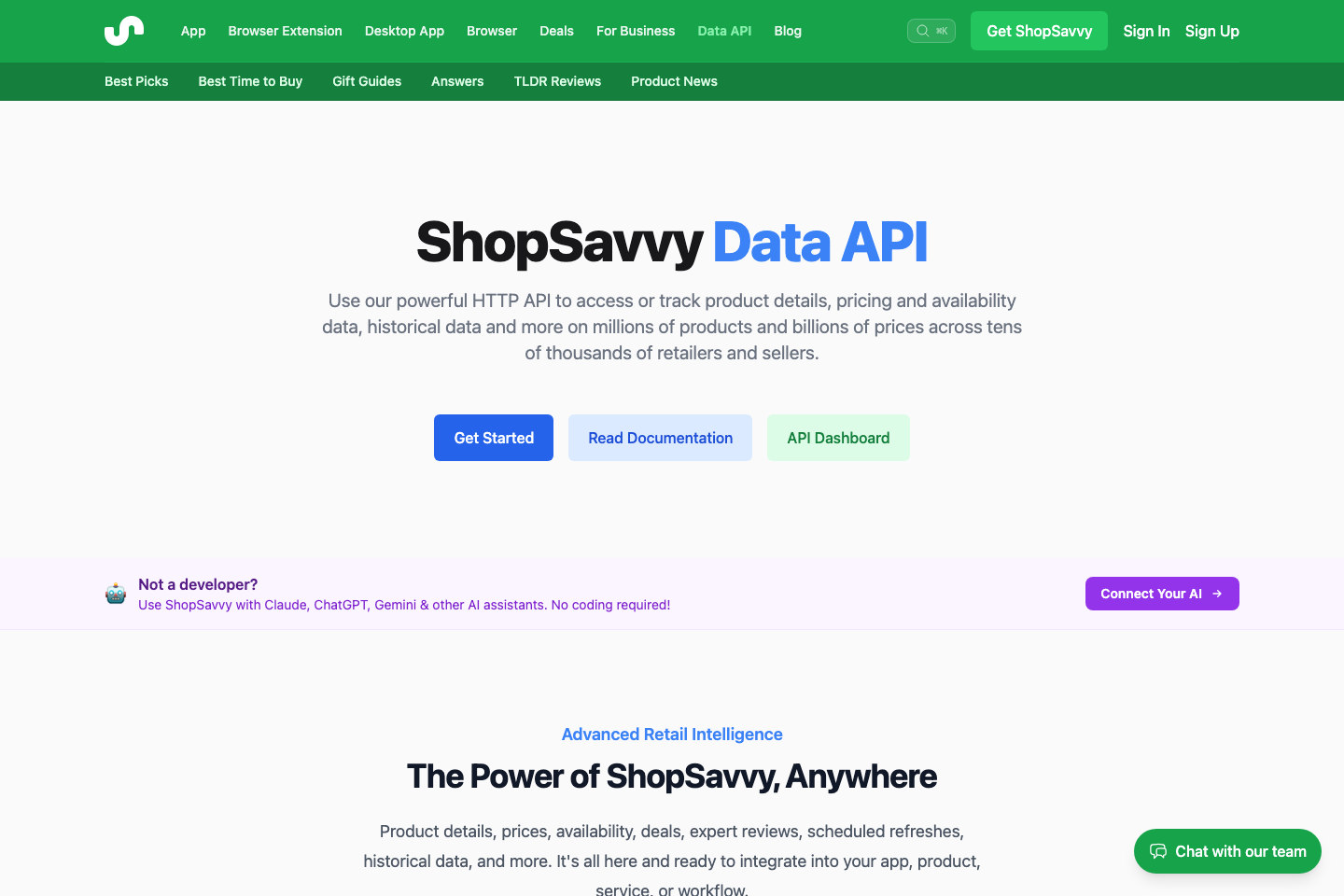 ShopSavvy documentation page