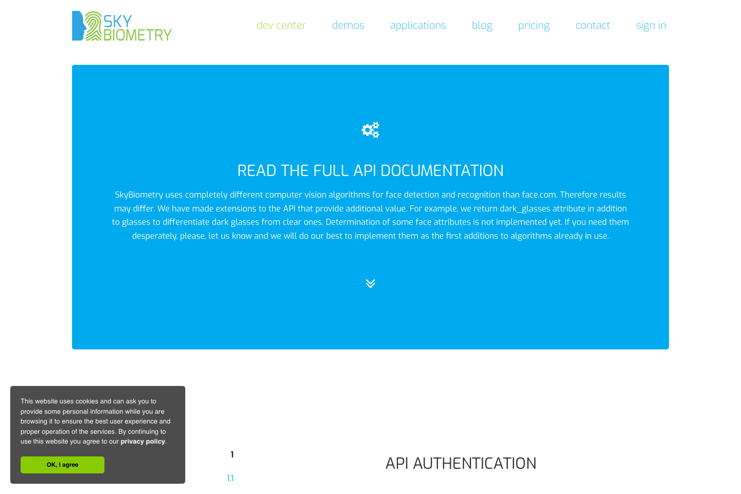 SkyBiometry documentation page